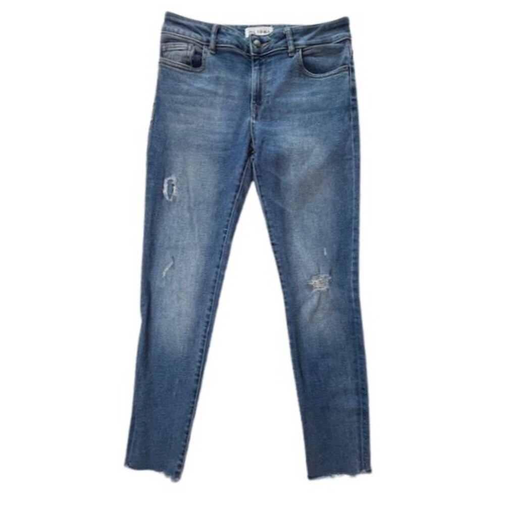 DL 1961 Margaux Jeans Blue Instasculpt Ankle Skinny Stretch Distressed 28 BOHO